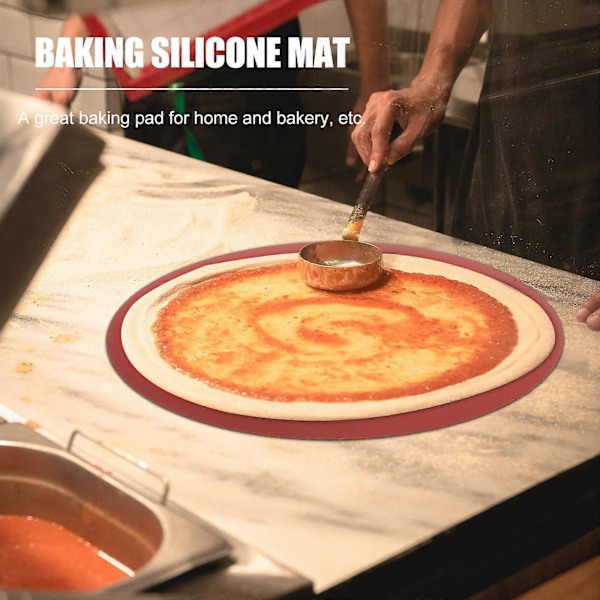 Ugn Bakmatta Silikon Rund Bakplåt Pizza Non-stick Värmebeständig Bakplåtspapper för Hembageri (308mm, Slumpmässig Färg)