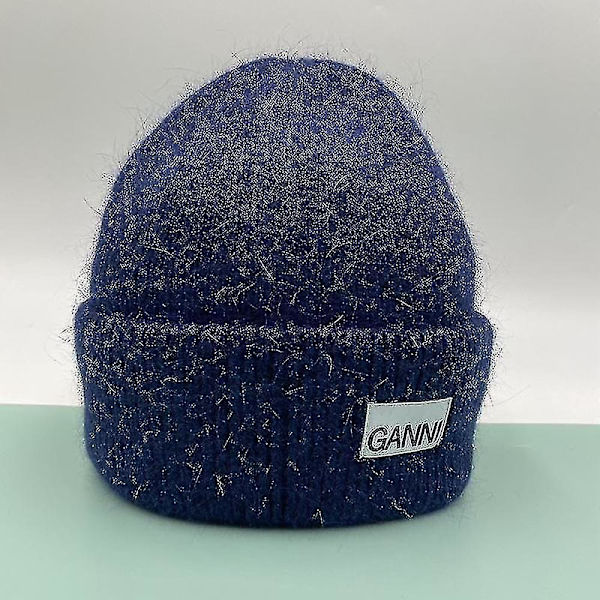 Neulottu Miesten ja Naisten Ganni Talvi Lämmin Paksu Pipo Reunaa Pitkin Neulottu Joustava Beanie-Pipo