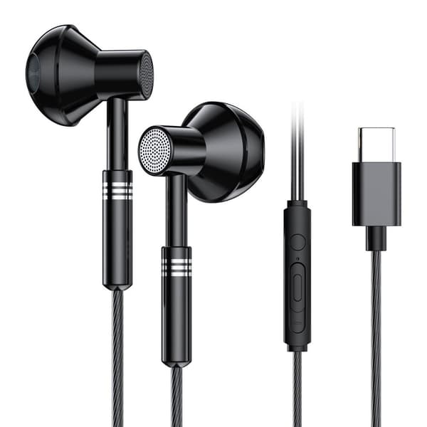 USB-C-nappikuulokkeet johdolla DAC Musta