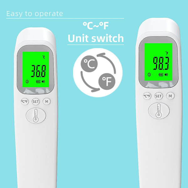 Digital Berøringsfri Infrarød Panden Termometer LCD Skærm Til Baby Voksen