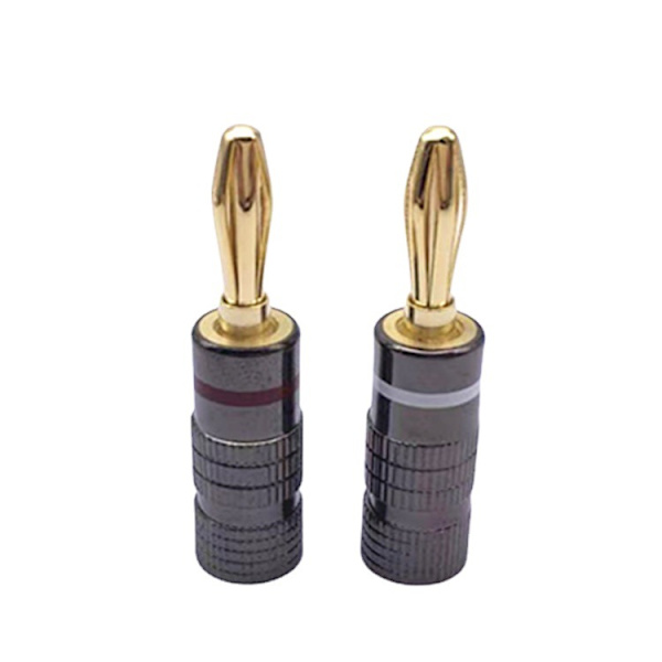Bananplugg guldpläterad 4 mm 8-pack