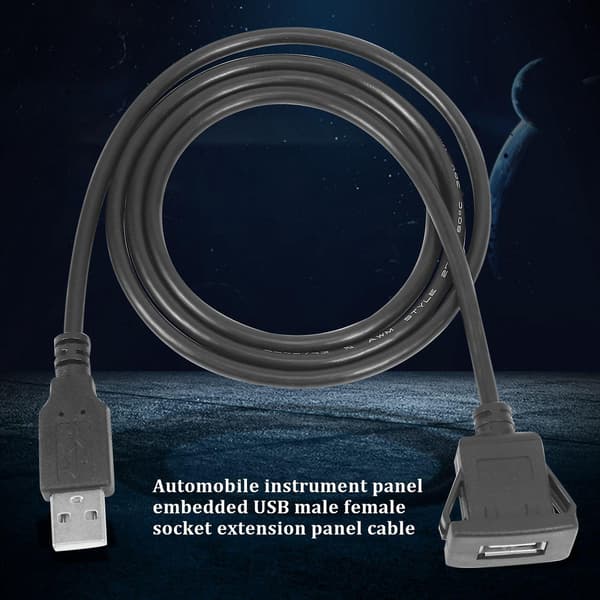 Bil Dashboards Flush Mount USB Han til Hun Stikforlængerpanel Kabel 1M