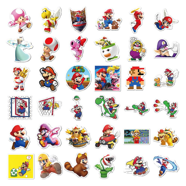 100 stk Super Mario Bros Movie Sticker Søte Tegneseriefigurer Klistremerker Barn Tenåringer Voksne Vanntette Vinylklistremerker For Flaske Bærbar PC Bagasje Dekor