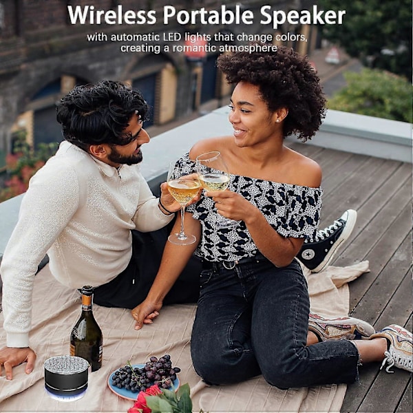 Bärbar Bluetooth-högtalare, Bluetooth-högtalare med LED-lampor, Trådlös högtalare