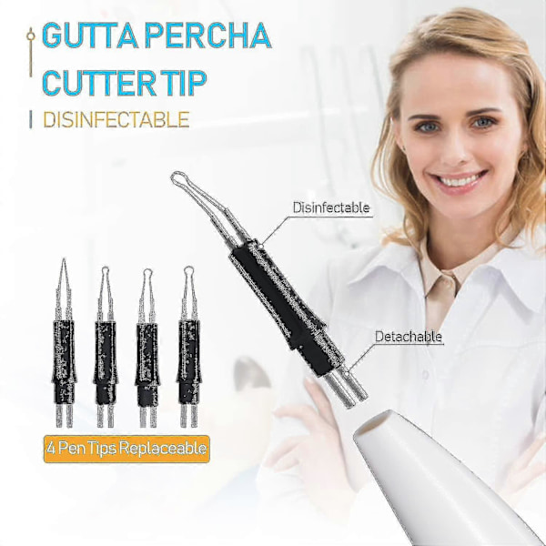 Trådløs dental gutta-percha tandkødsskærer til indre tænder gutta-percha skærer + 4 spidser 12
