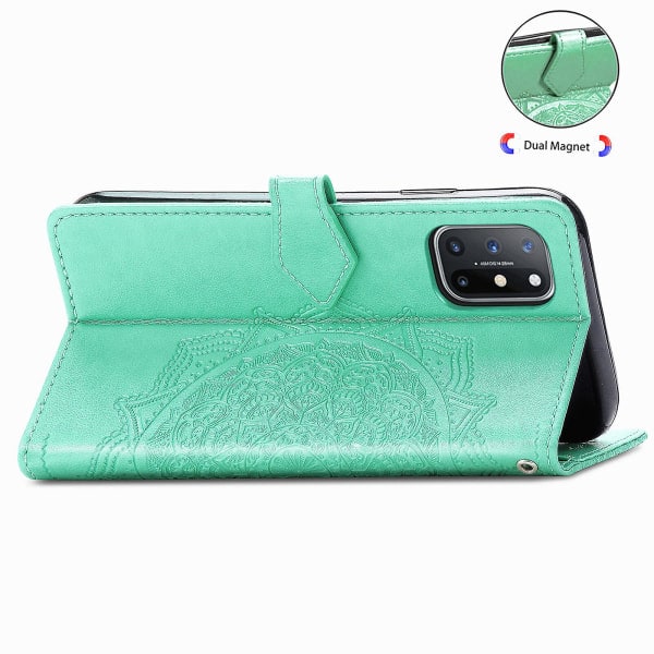 Fodral för Oneplus 8t Cover Läder Plånbok Fodral Mandala Magnetisk Flip Skydd Stöttålig - Grön