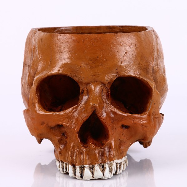2 kpl Resin Planter Skull Figuurit Halloween-baaripöydän koristeluun, - 16,5 * 11,5 * 11 cm