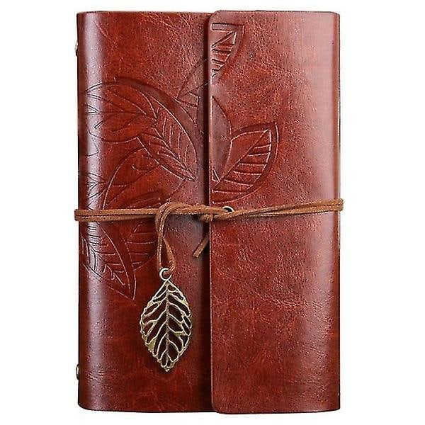 Dagbog/notesbog 18,5*12 cm - Vintage læder - Brun
