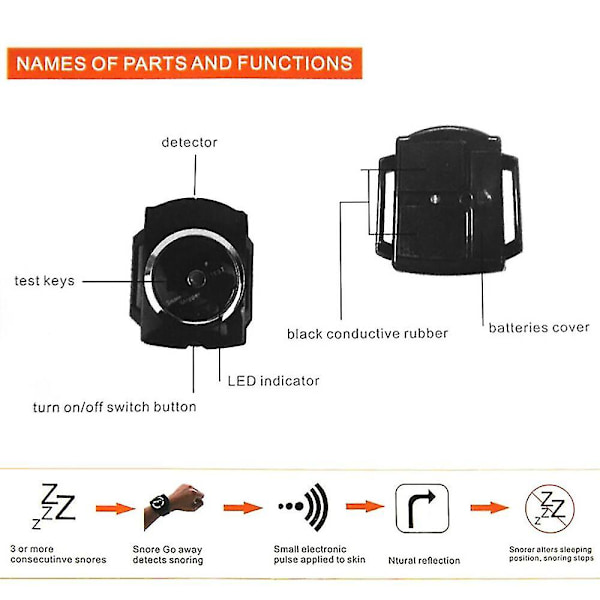 Elektrisk Snarkband Snark Stopper Sömnanslutningsenhet Armband