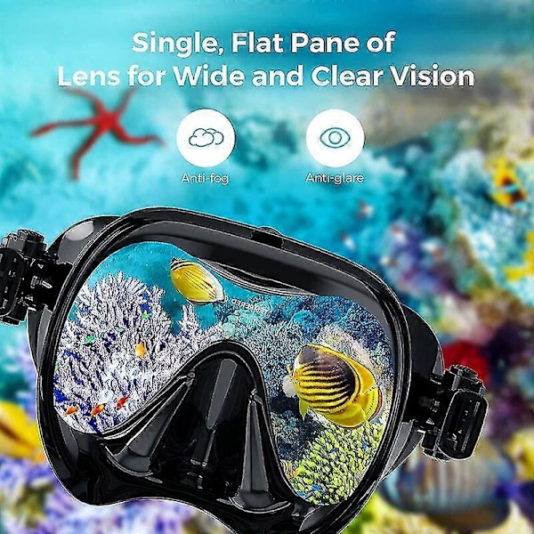 Snorkelmask, Justerbar Professionell Dykningsglasögon Anti-Dimma Och Läckagesäker Panoramasyn Hd För Vuxna Och Ungdomar Vattensport, Simning, Premium