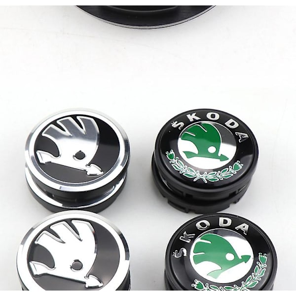 ATCL Passar för Skoda 57/56MM SKODA Xinrui Mingrui navkapsel bil logotyp-grön standard (fyra pack)