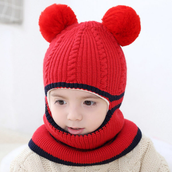 Baby hattu tytölle set huivisarja 2-5 vuotiaille-punainen
