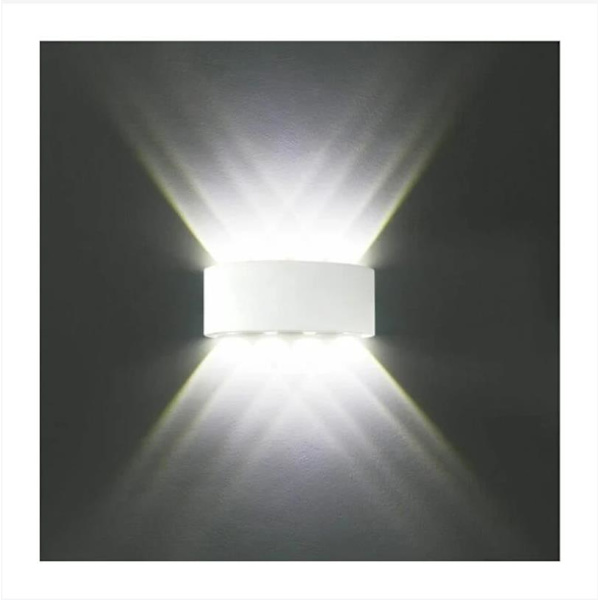 En bit LED inomhus varmvit vägglampa modern vattentät 8W lampa för sovrum hem korridor vardagsrum (vit)-22*8*4cm