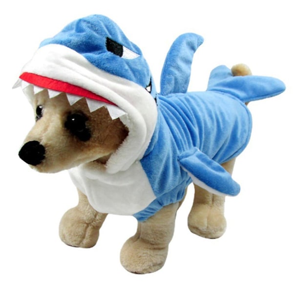 2023 helkropps tredimensionell hajhunddräkt Halloween hund höst- och vinterdräkt för husdjur M