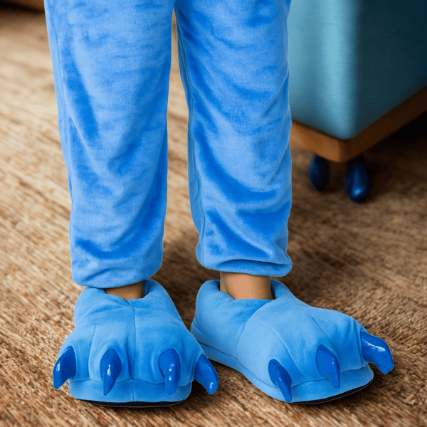 Bløde børnetøfler Paws Stitch 3D Blå med kløer 27-32