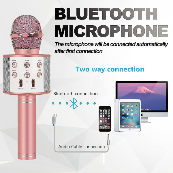 Karaoke trådløs mikrofon Bluetooth håndholdte mikrofoner til børn