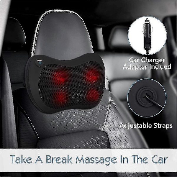 Rygmassage, Shiatsu Massager Med Varme Til Ryg Nakke Skuldre Ben Talje, Massagepude Til Smerter, Brug På Kontoret Hjemme I Bilen