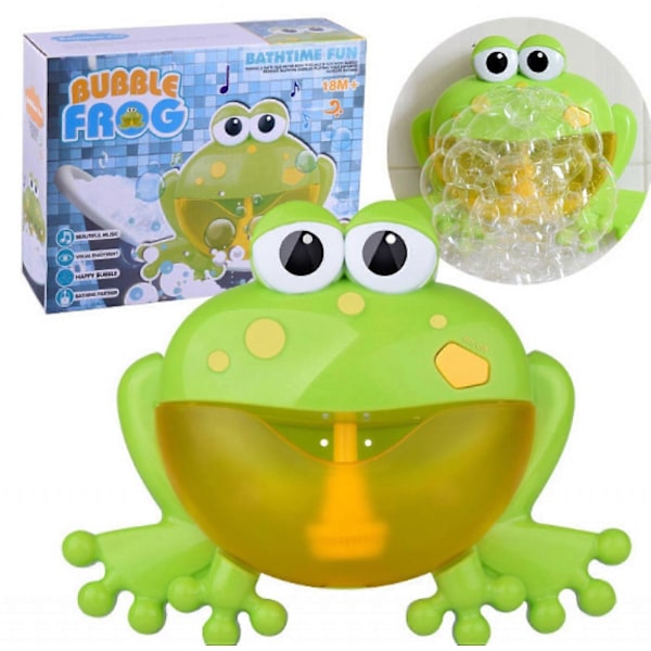Baby Badeboble Legetøjssæt, Badekar Stor Frø Automatisk Boblemaskine Blæser Legetøj med 12 Musik Baby Sjovt Bruselegetøj, til Drenge, Piger