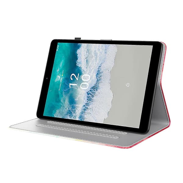 Flip Læder Tablet Case med Akvarel Mønster til Nokia T10