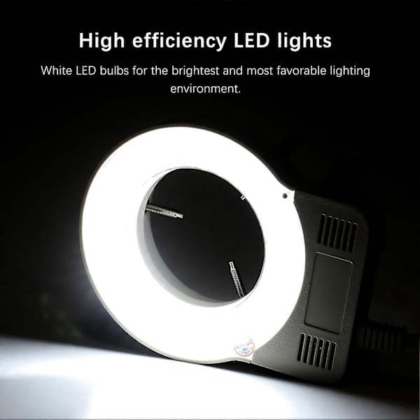LED-pyöreä valo mikroskooppilamppuun, säädettävä kirkkaus 12