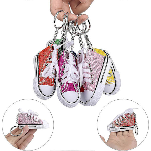 Nøglering Mini Sneaker Sko Nøglering Vedhæng 12 stk
