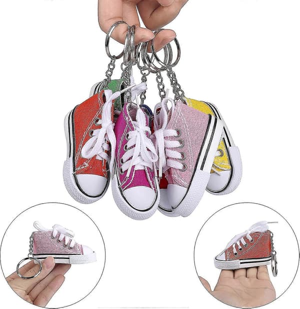 Nyckelring Mini Sneaker Sko Nyckelring Hänge 12st