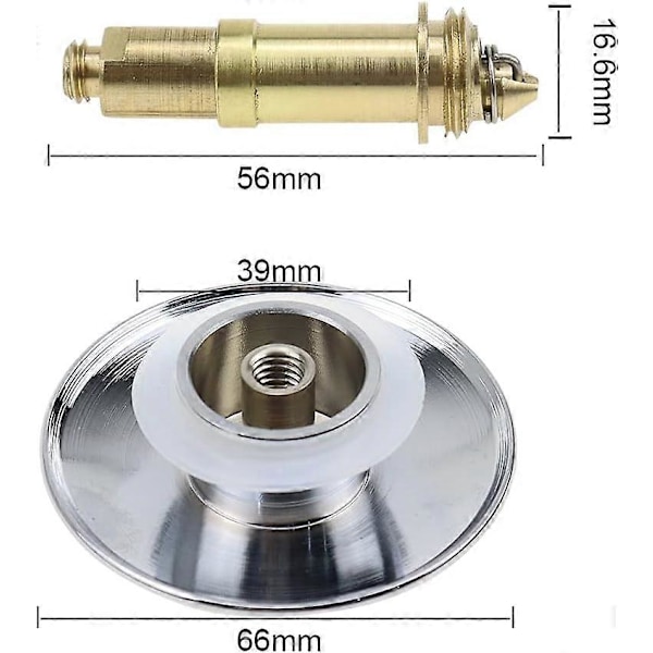 Pop-up Vaskekar Plugg Universal Messing Fjærbolt Vaskestopper Pop-up Vaskekar Avfalls Plugg for Kjøkken Bad Vask - Krombelagt Messing