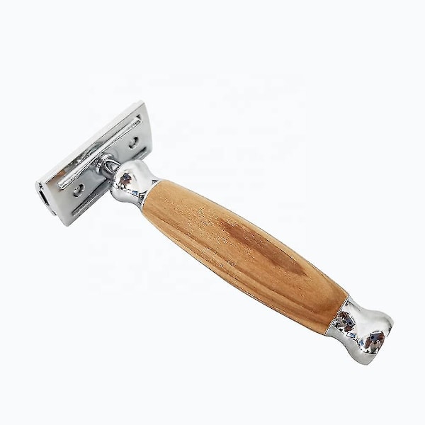 Manuel barberkniv, bladkniv med naturligt bambushåndtag, unisex bæredygtig barberkniv med diamanttræmønsterhåndtag