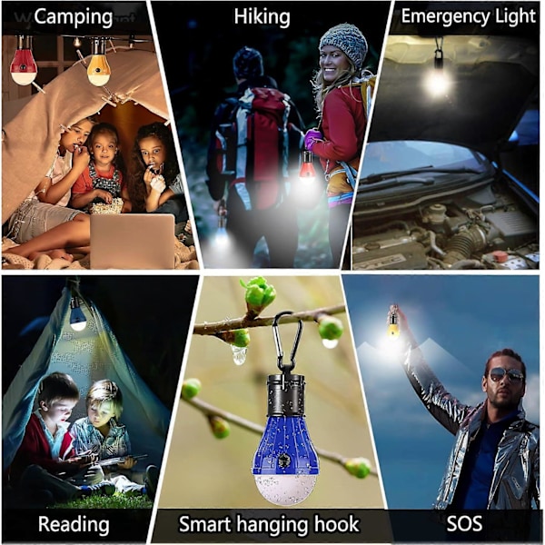 Campinglampor [5-pack], Campingtillbehör, 3 Belysningslägen Campinglampa, Vattentät Bärbar Batteridriven Nödlampa
