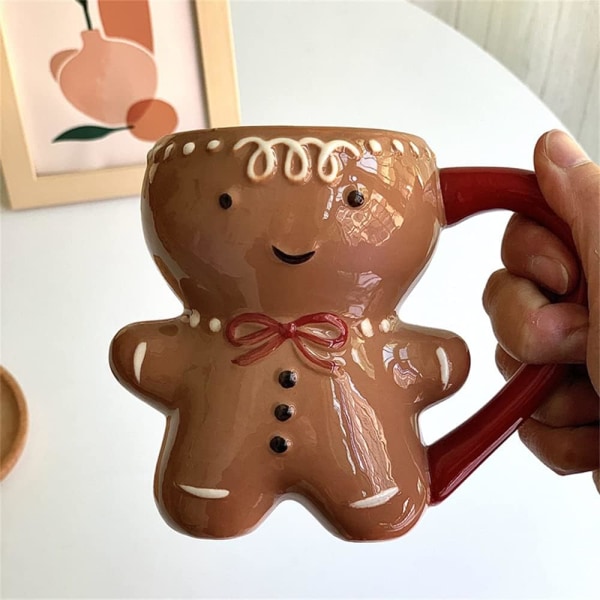 One Piece Gingerbread Man keramisk mugg - rolig present till familj och vänner, 300 ml kaffemugg, mugg, halloween mugg Kollega present personlig mugg