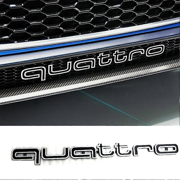 Cool Quattro Logobadge Emblem Bilsticker Frontgrill Nedre Trim för Aud-i A6 A7