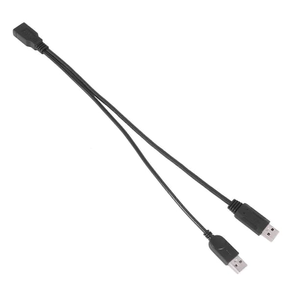 Sort USB 3.0 Hun til Dobbelt USB Han Ekstra Data Y Forlængerkabel til 2,5 tommer Mobil Harddisk