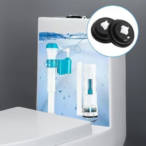2 stk. toiletskyllepakninger, membranpakninger, membraner til svømmerventil