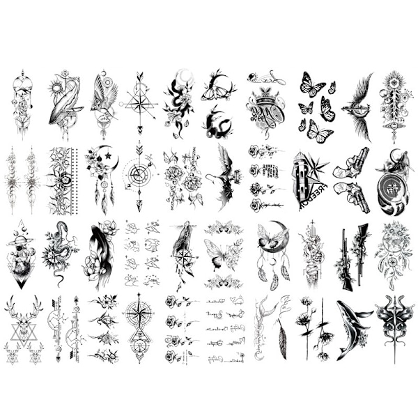 Vattentäta tatueringar / gnuggisar, 40-pack