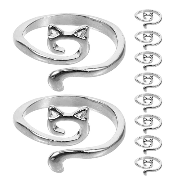 12 st Stickade Ringar Stickningsringar Fingerringar för Stickning