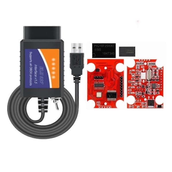 ELM327 Bil OBD2 Adapter USB Scanner med MS-CAN/HS-CAN Switch PIC18F25K80 Chip OBDII Diagnostisk Scan