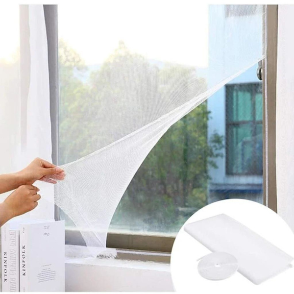 4-pakning myggnett vindu netting hvitt myggnetting med 4 ruller med tape myggnetting.
