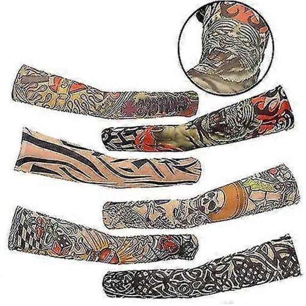 6 stk. Kunst Arm Fake Tatoveringsærmer Cover Til Unisex Fest Cool Mand Kvinde Mode Tatoveringer & Body Art Midlertidig Vandtæt cy