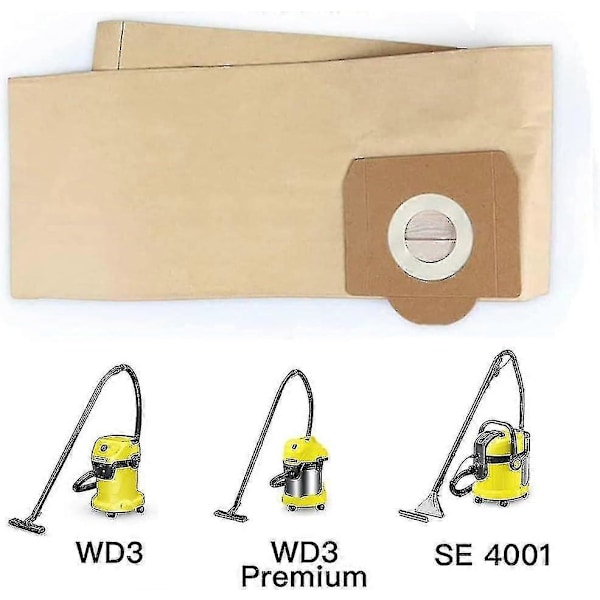 Karcher Wd3 Pölynimurin Pussi, 5 Suoran Pölynimuripussin Sarja Karcher Wd3, Wd 3 Premium -malleille