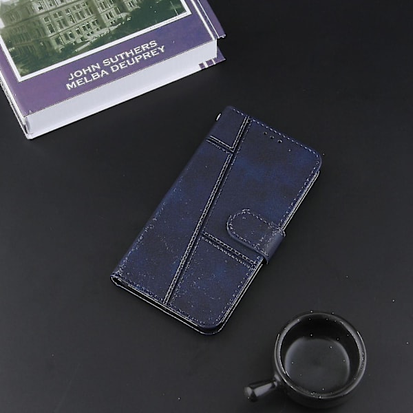 Kompatibelt Samsung Galaxy S21 5g Fodral Läder Folio Cover Magnetisk Premium Etui Coque - Blå