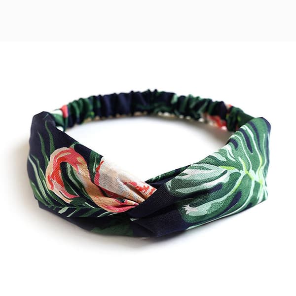 Hodebånd for kvinner, retrotrykte, turban-stil, elastisk hårstrik