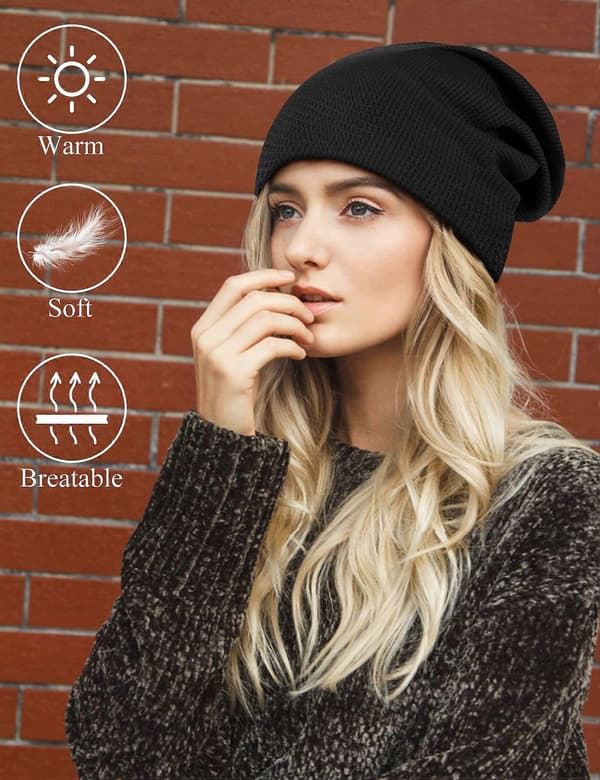 pieces tunn mössa för män och kvinnor, unisex slouch-mössa, elastiska stickade mössor, lång mössa, mjuka mössor