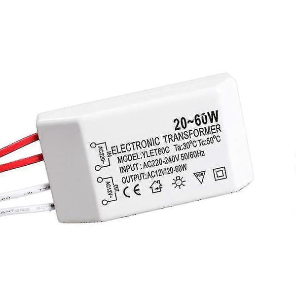 20-60w 12v Halogenlampe Elektronisk Transformator Spotlight Adapter Enhet