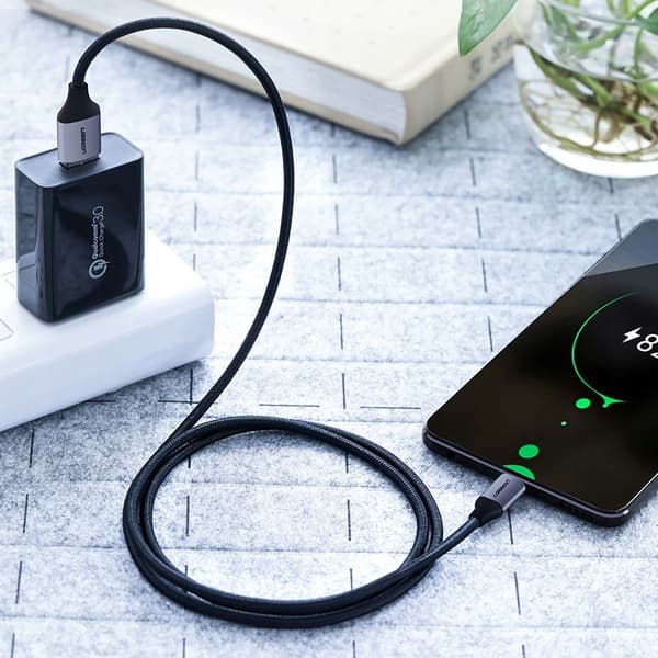 UGREEN QC 3.0 2.4A USB til Micro USB kabel 1m Sort