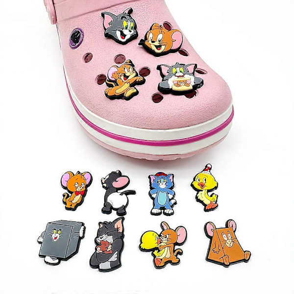 12 kpl Tom ja Jerry -kenkäkoristeita Crocs-kenkiin ja sandaaleihin - Piirroshahmokoristeet, tarvikkeet ja lahjat