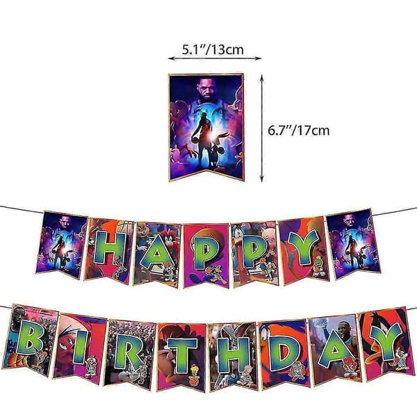 2024 Space Jam James Festpynt Ballonsæt Banner Kagepynt Prop