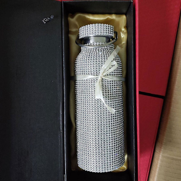 Timantti Vesi Pullo Bling Strassinen Ruostumattomasta Teräksestä Valmistettu Lämpöpullo Ketjulla Naisille Tytöille Lahjaksi - Jxlgv