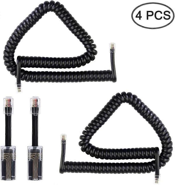 2 pak 360 Anti-Tangle drejelig telefonledningsudglatter, sort