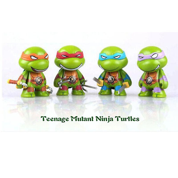 4 stk/sett Teenage Mutant Ninja Turtles Actionfigurer Leke Sett Samleobjekter Leke Hjemmedekorasjon Gaver Til Barn Voksne
