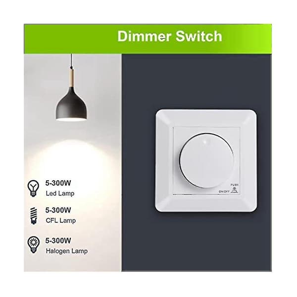 LED-dimmer, infälld dimmer för dimbara LED och halogen, 5-300 W dimmer LED, Ph Zy